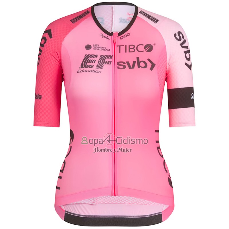 Ef Education-easypost Ropa Ciclismo Culotte Corto 2023 Mujer Mangas Cortas Rosa